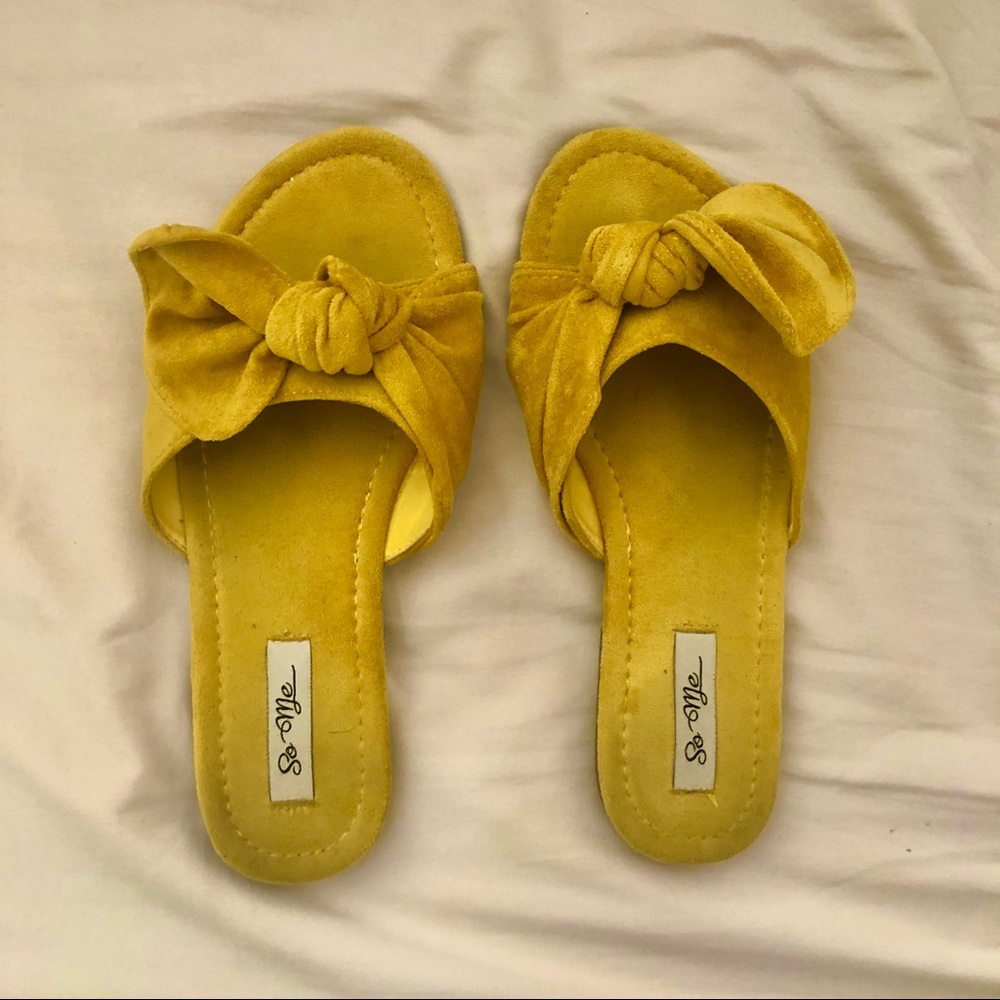 Tie-Knot Suede Slides